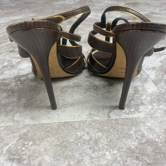 Dolce and Gabbana Vintage brown leather sandal heel sz 41 - Picture 3 of 6